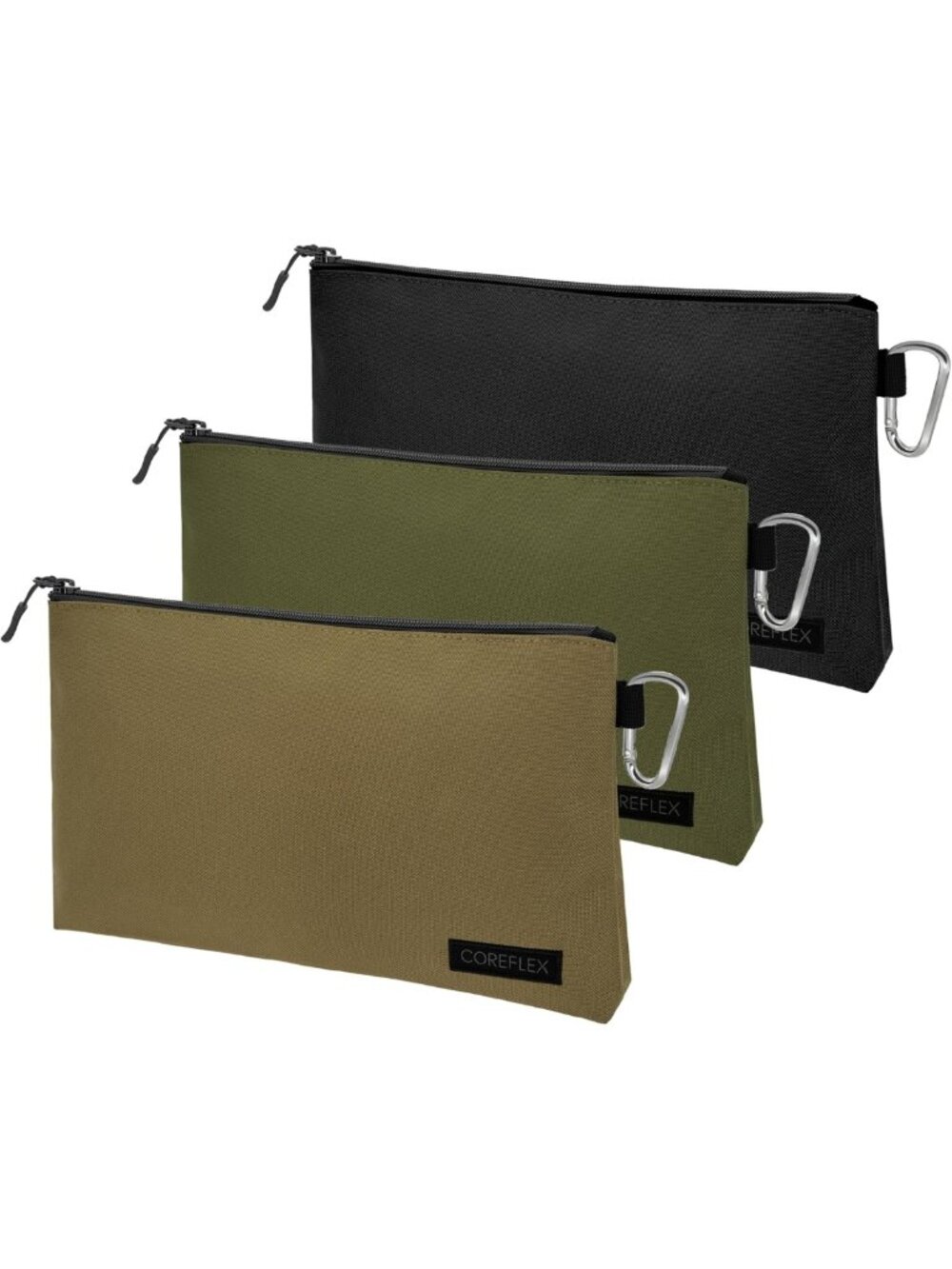 Heavy-Duty Multipurpose Tool Pouch Set - Zippered Storage Bags, 12in, 3 Pack